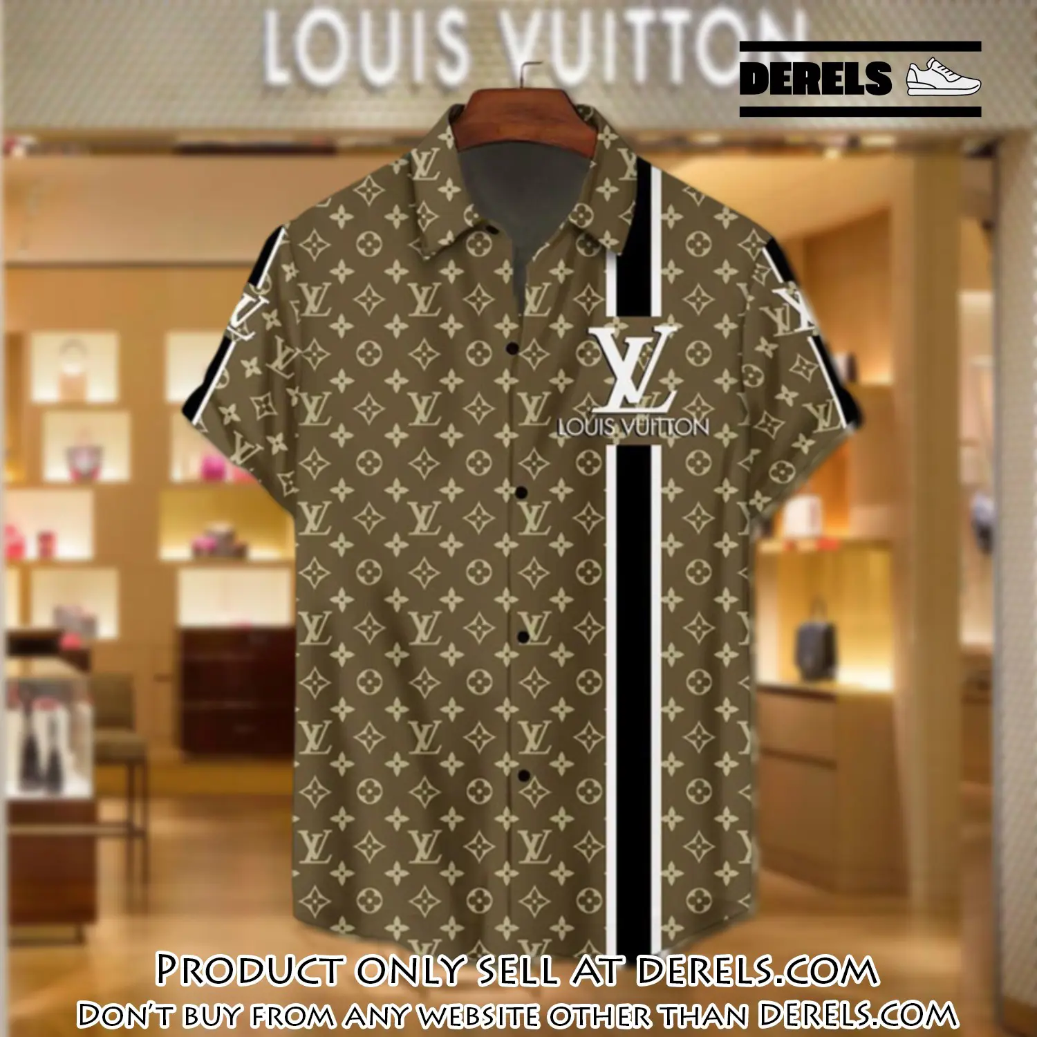 Lv louis vuitton luxury hawaiian shirt & short set lhs1196 dr1607888